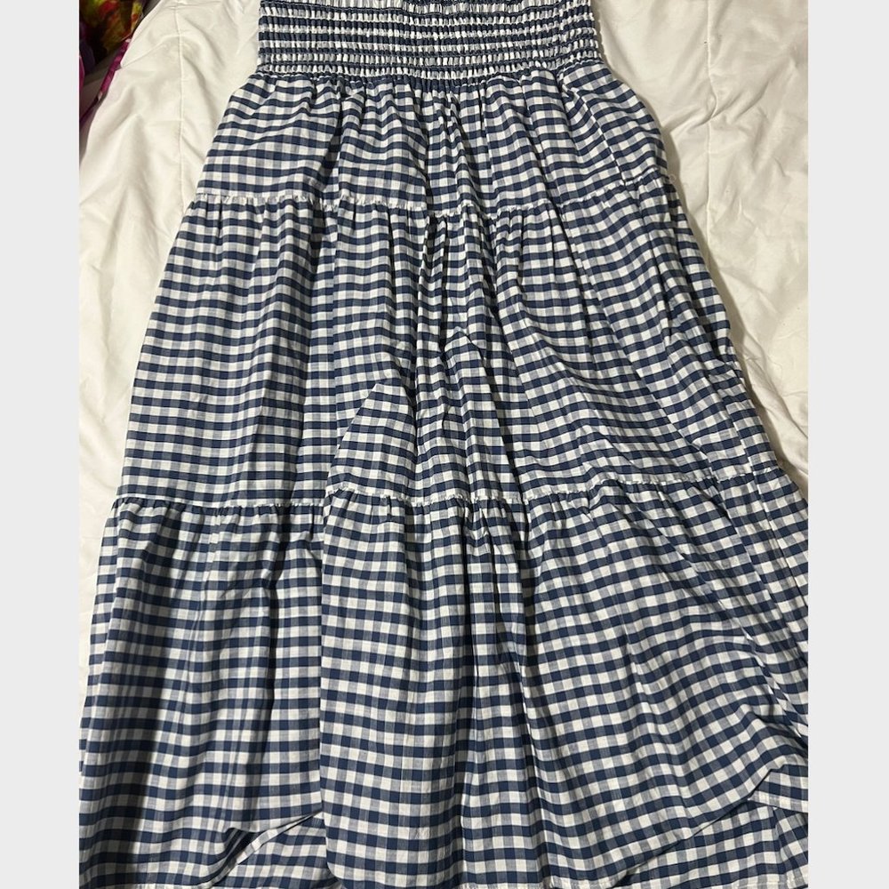 Blue Gingham Midi Skirt Universal Threads Size M